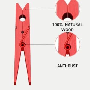 100-Pack Birch Wood Clips - 2.9" Colorful Multi-Use_voghion.com