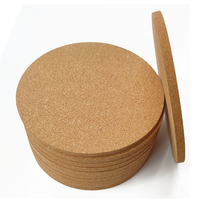 5-pack ronde kurken onderzetters met gladde randen - hittebestendig en antislip voor hete schalen en kopjes (milieuvriendelijk, duurzaam en vaatwasmachinebestendig)_voghion.com