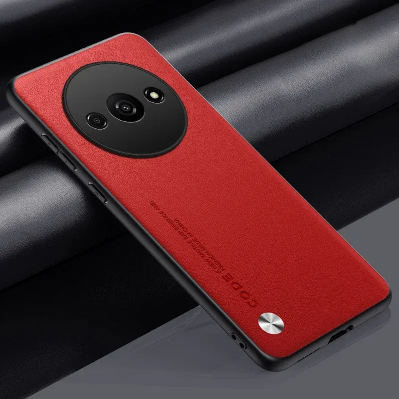 Luxuriöses, stoßfestes Hartschalenetui aus Leder für den Objektivschutz von Xiaomi Redmi A3 4G, rutschfeste Schutzhülle mit Fingerabdruck-Schutz_voghion.com