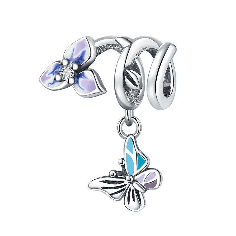 Women's Jewelry Insect Dragonfly Butterfly Firefly Charm Pendant Beads Jewelry With Bracelet Pieces White Copper Plated Silver_voghion.com