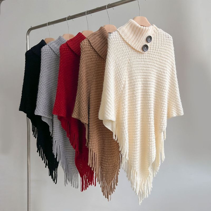 Wasteland Su Shawl Cape Polka Dot Furry Design Knitted Sweater Niche College Style Pullover For Women_voghion.com