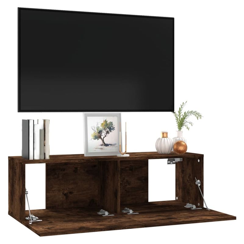TV-Wandschrank Räuchereiche 100x30x30 cm Holzwerkstoff_voghion.com