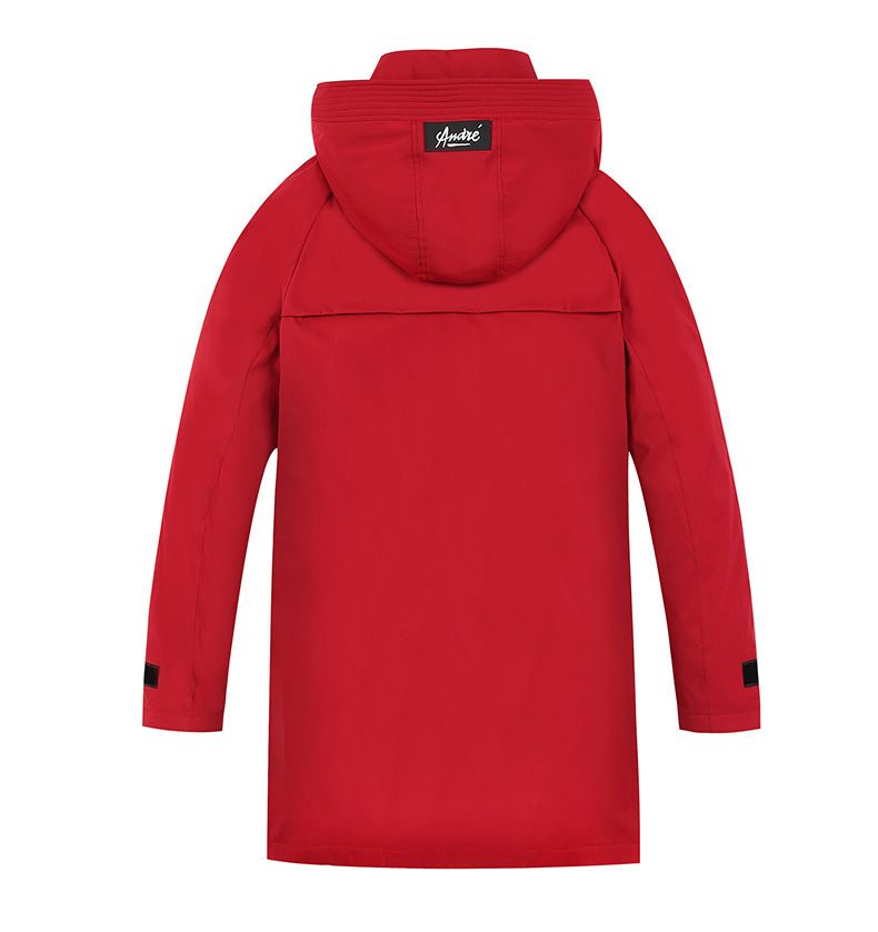 Herrenbekleidung, extra große, lange Daunenjacke mit herausnehmbarem Innenfutter, strapazierfähiger Arbeitsmantel für extrem kaltes Wetter – Schwarz, Rot, Elfenbein_voghion.com