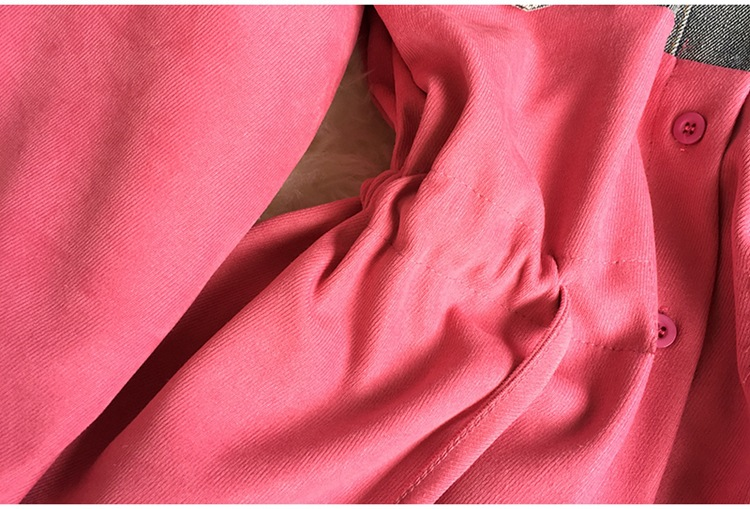 Damen-Jeanstop und einfarbige lange Ärmel_voghion.com