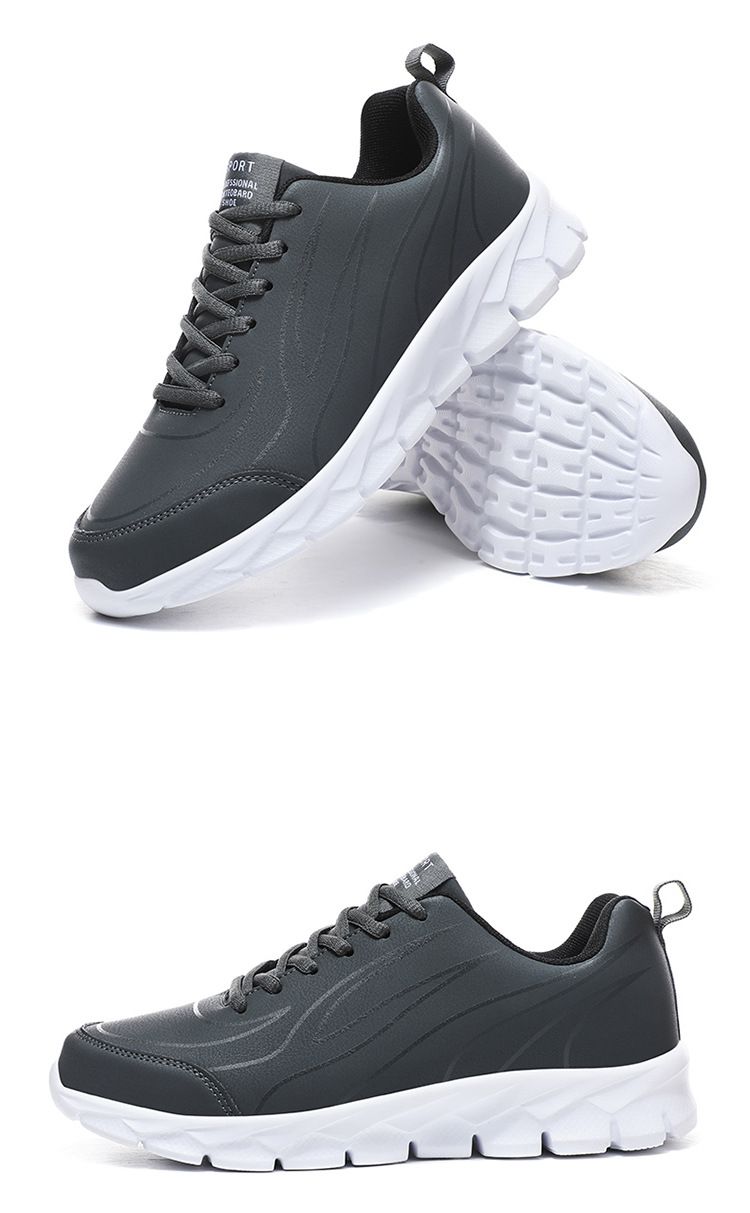 Miesten ulkoilukengät nahkaiset matalat klassiset mustat urheilukengät nauhalliset skeittikengät kävelyyn valkoiset vapaa-ajan juoksukengät_voghion.com