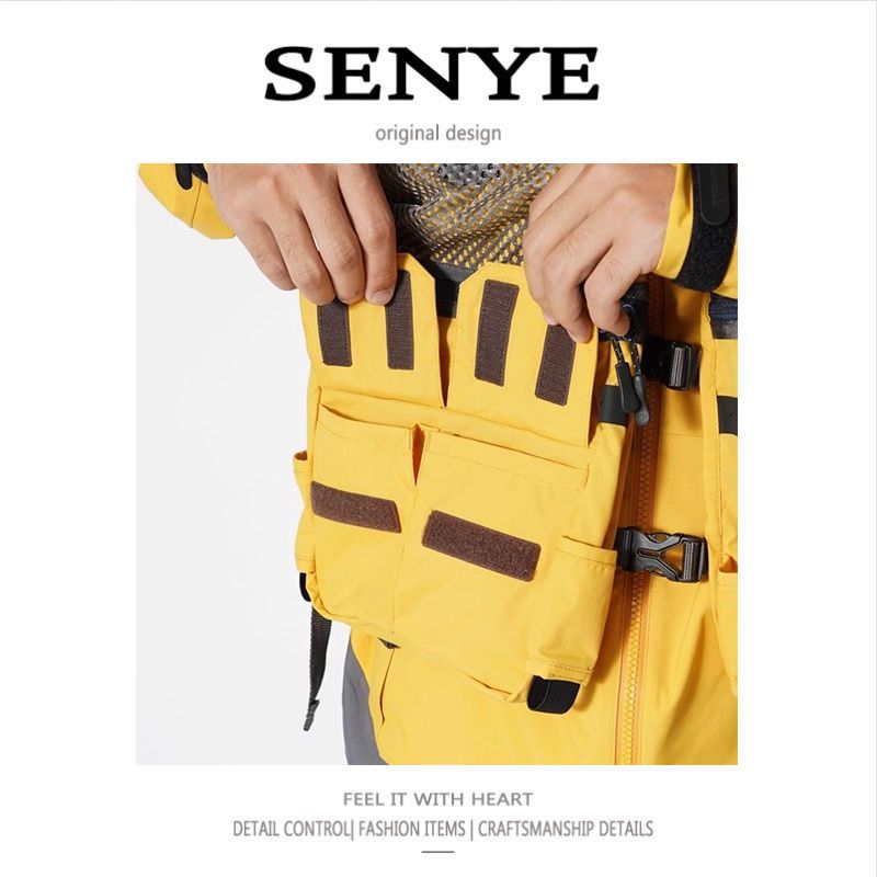 Męska odzież outdoorowa Funkcjonalny styl Wielokieszeniowa odzież robocza Kamizelka taktyczna dla mężczyzn i kobiet Luźna, uniwersalna kurtka kamizelkowa z popularnej marki modowej_voghion.com