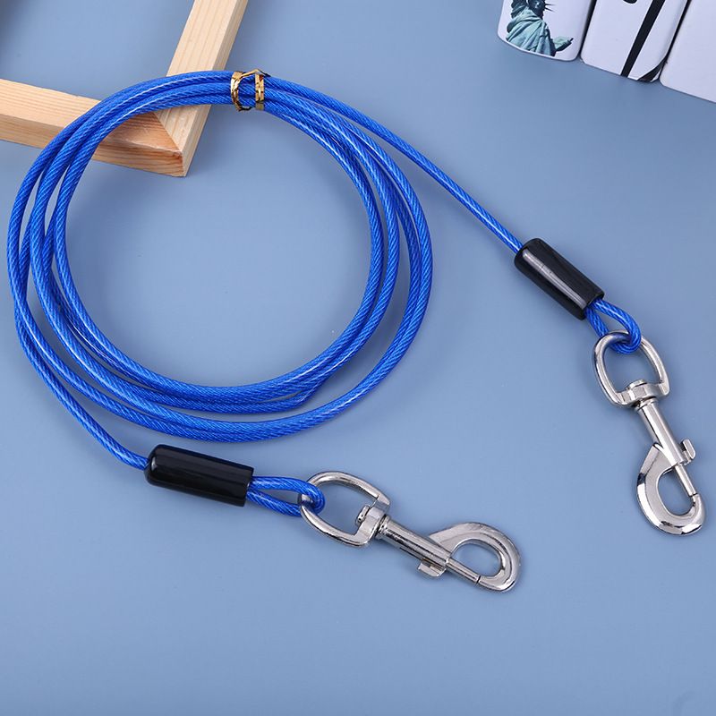 Double-Headed Two-in-One Extended Iron Steel Wire Pet Supplies Training Leash Dog Chain Traction Rope_voghion.com
