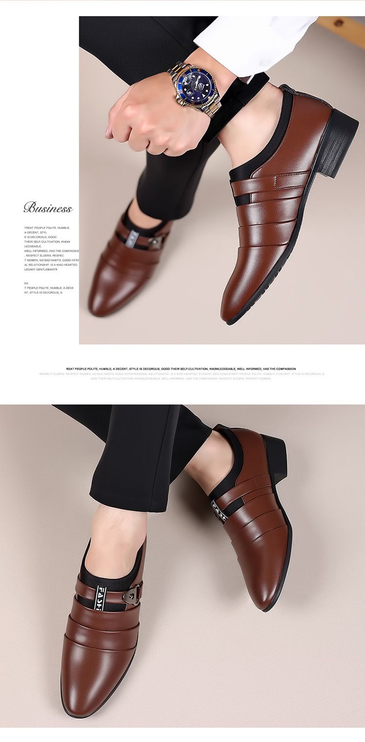 2025 New Men's Formal Shoes Plus Size Moccasins Pointed Toe Man Leather Shoe Classic Wedding Shoes Office Business Casual Shoes_voghion.com