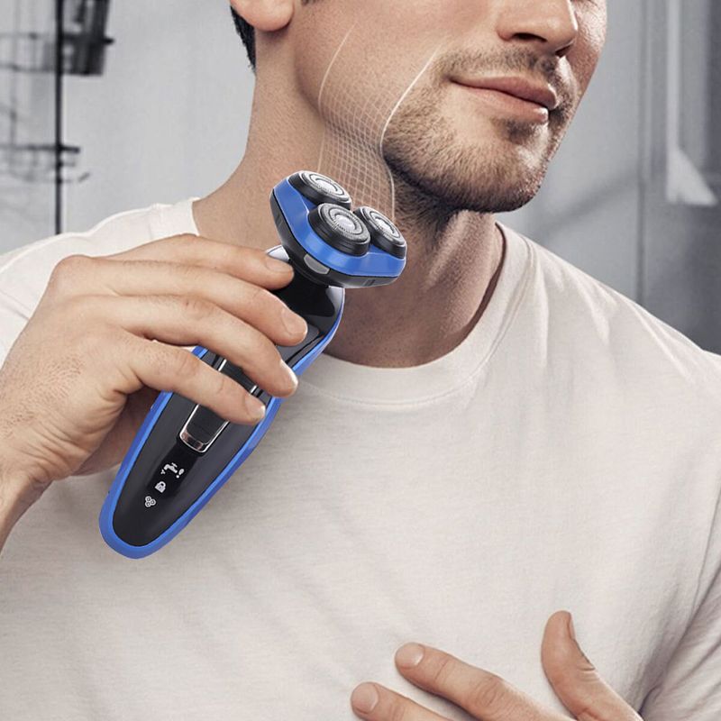 Rasierapparate für Männer Elektrorasierer Nass Trocken Wiederaufladbar Rotations-Schnurlos-USB-Ladegerät_voghion.com