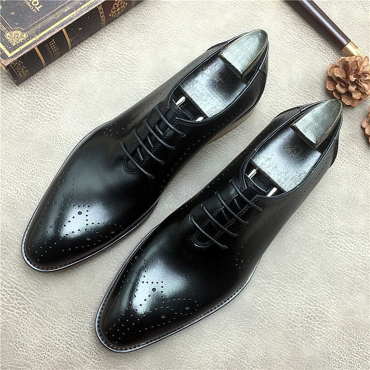 Italian Business Blue With Carve Patterns Fashion Bridegroom Leather Shoes_voghion.com