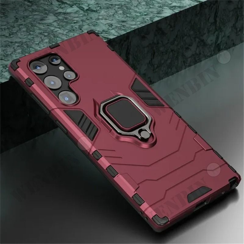 Case For Samsung S24 Ultra Plus S23 S22 A55 A35 A05 A15 A14 A25 A24 Car Magnetic Ring Stand Silicone Phone Back_voghion.com