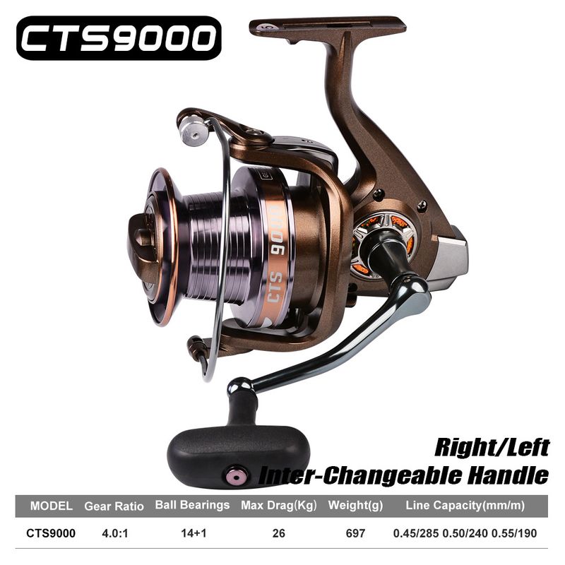 PRO BEROS Lure New CTS Full Metal Spinning 14+1 Left And Right Hand Interchangeable Long Casting Fishing Reel_voghion.com