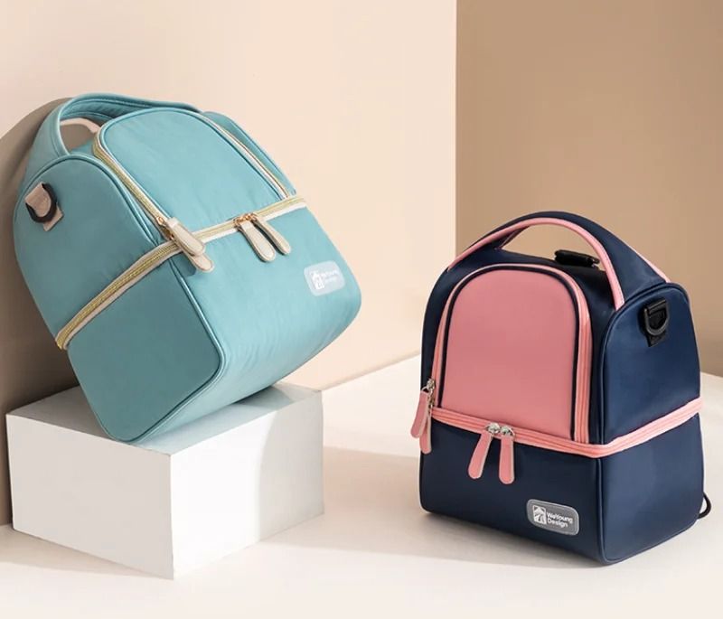 Doppio strato contenitore per il pranzo refrigerante, contenitore per il latte materno, borsa per alimenti freschi, multifunzione, per uomini e donne, lavoro, viaggi, picnic_voghion.com