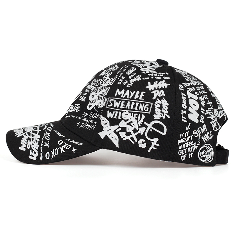 Șapcă de baseball cu imprimeu graffiti, pălării reglabile din bumbac, hip hop, street, pălărie de primăvară-vară, în aer liber, pentru cupluri_voghion.com
