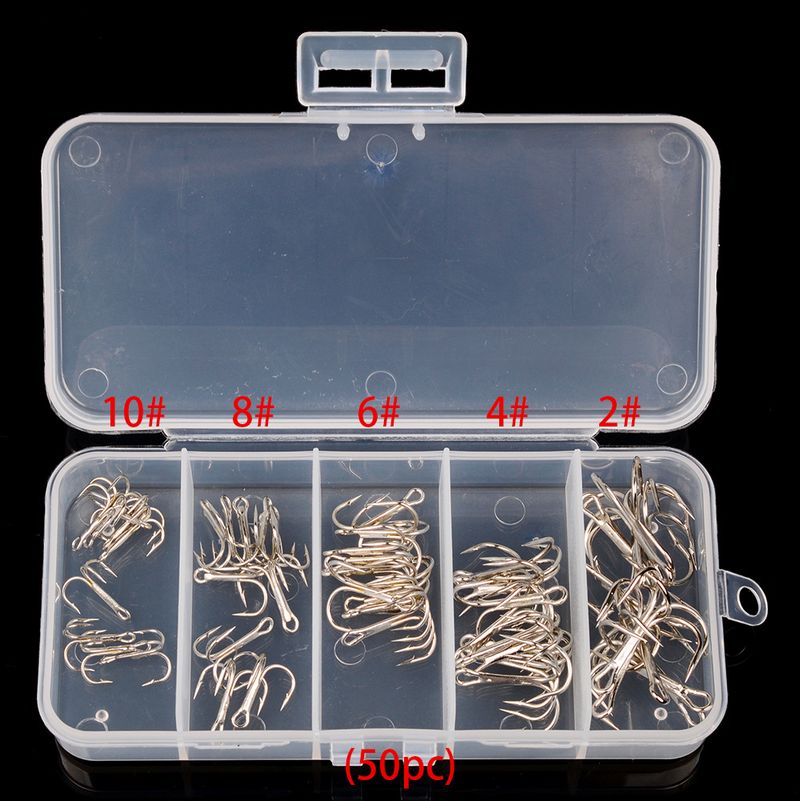 PRO BEROS Three Lure Fishing Hooks Hair Tying 5 Specifications 2/4/6/8/10#Mixed Pack Of 50 Pieces In A Box_voghion.com
