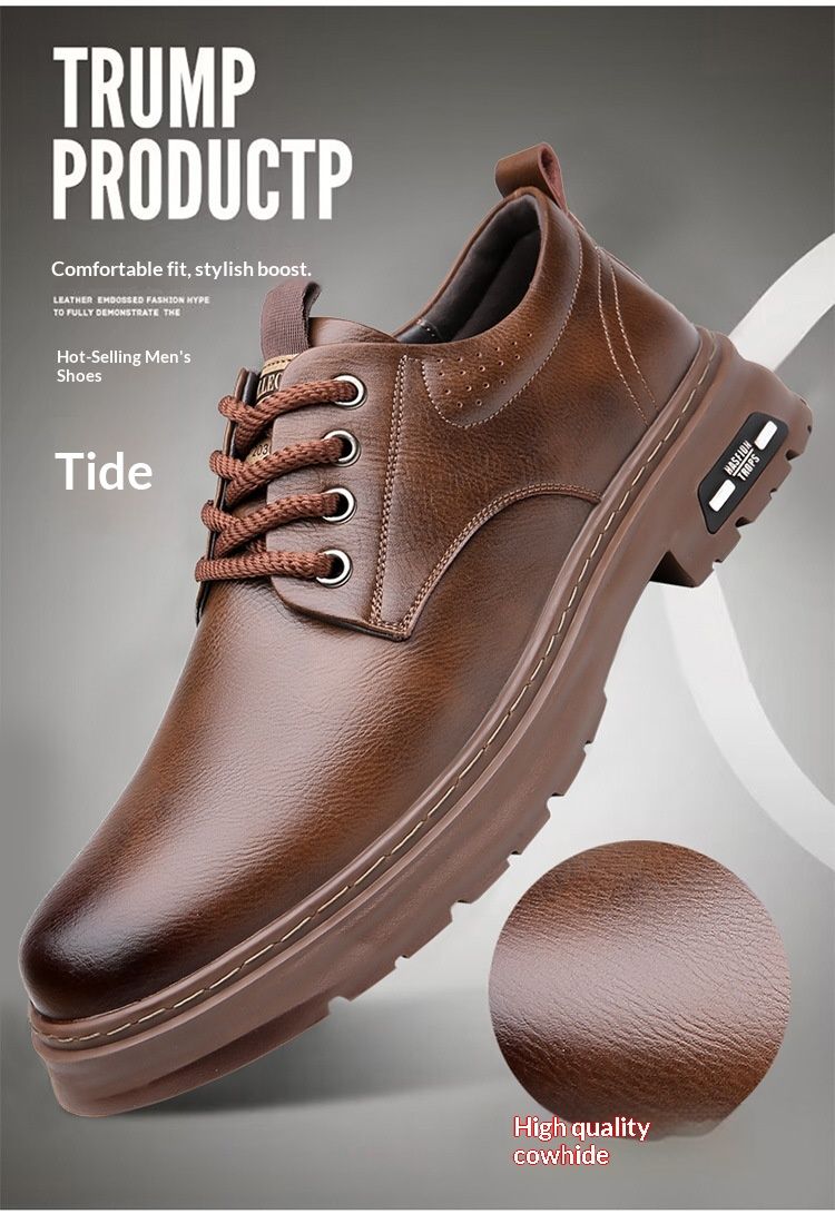 Glide Glide Leather Spring British Scarpe Derby Casual con Suola Spessa da Uomo Formali da Sposa Lavoro Stivali Martin Bassi_voghion.com