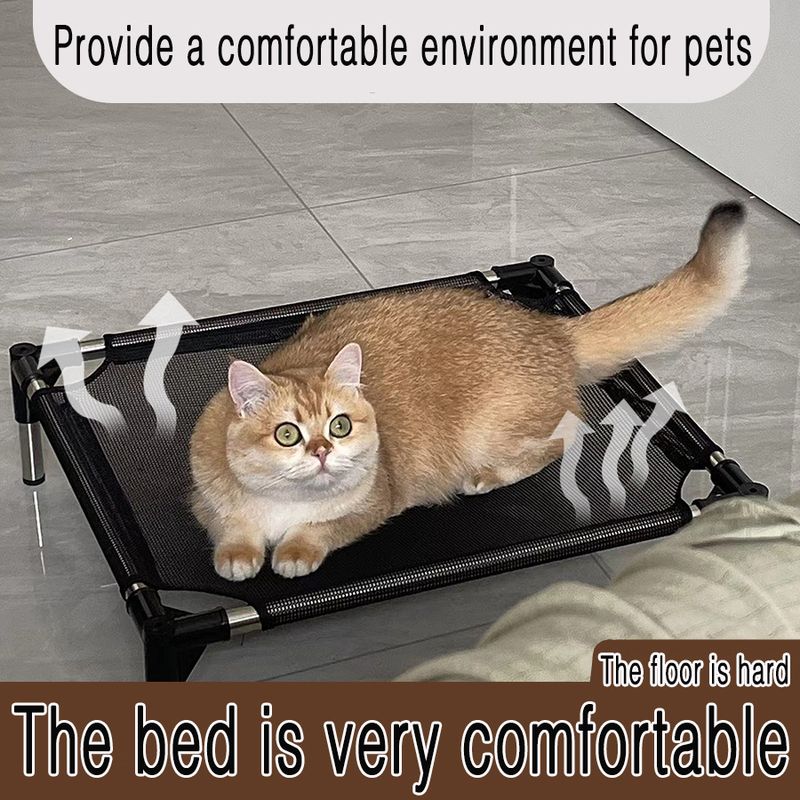 Stainless Steel Pet Camping All-Season Elevated Breathable Moisture-Proof Removable Washable Cat Dog Bed For Small And_voghion.com