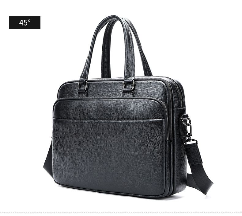 Men's Briefcase Business Genuine Leather Men's Handbag High End Messenger Bag High Quality Textured Business Bag Men_voghion.com