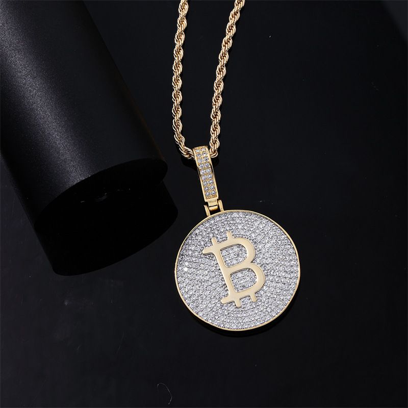 Hip Hop Hot Sale Bitcoin Volldiamantenanhänger Männer- a Fraemode Halskette populär Spezial_voghion.com