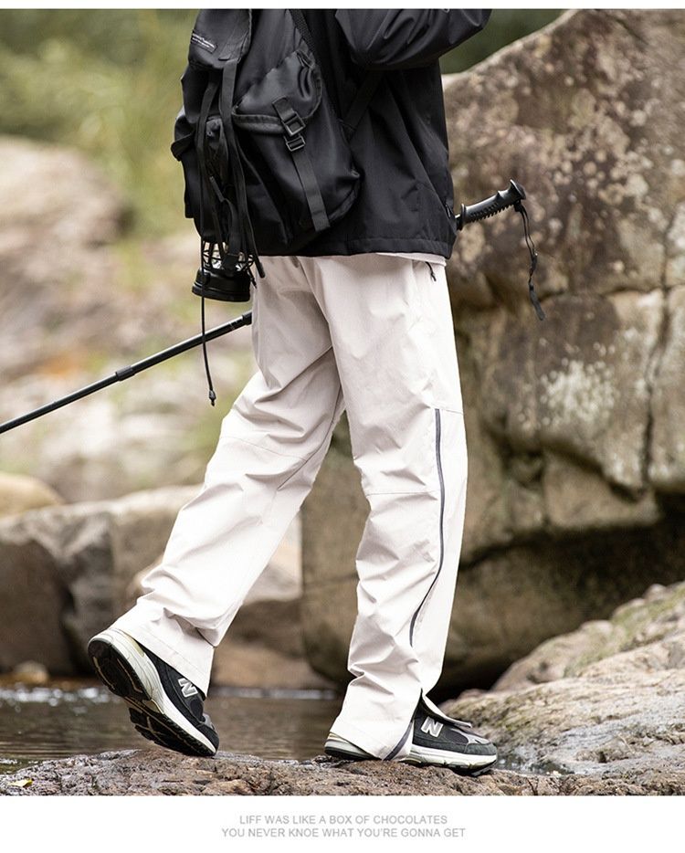 001 Spring And Autumn Outdoor Waterproof Hiking Men, Functional Zipper Straight-Leg Cargo Casual Pants For Men_voghion.com