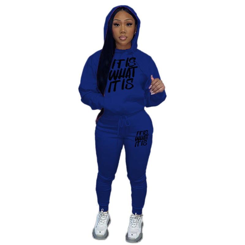 Dameshoodie, tweedelige hoodie, casual trainingspak met print_voghion.com