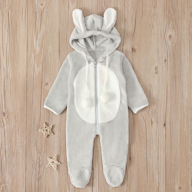 Barnkläder Långärmad jumpsuit med luva kanin med fötter_voghion.com
