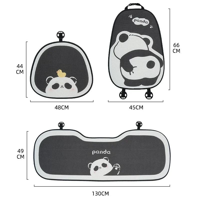 Cartoon Protector Universele 5-zits IJs Zijden Kussen Leuke Accessoires Panda Autostoelhoezen Complete Set_voghion.com