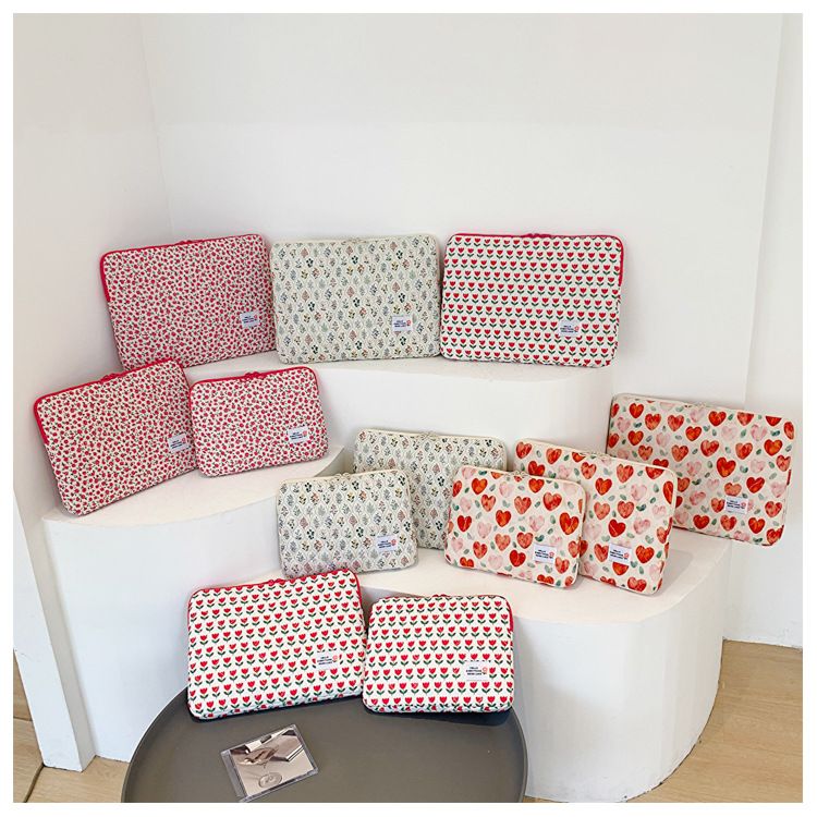Simple Shockproof IPad Tablet Bag MacBook 13 Inch Cute Floral Notebook Liner Bag Ins_voghion.com