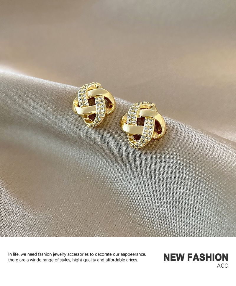 Orecchini geometrici alla moda, orecchini da donna con personalità di celebrità, orecchini in zircone, stile freddo, design forestale, gioielli per le orecchie_voghion.com