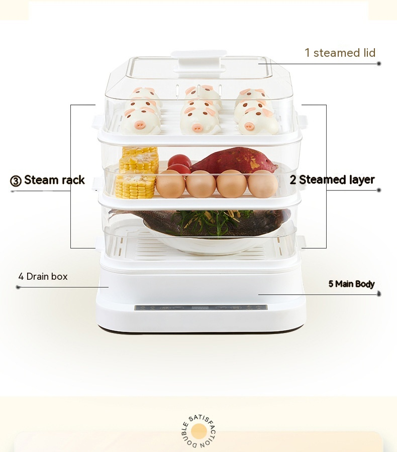 Automatic Power-off Of Steamer, Multifunctional, Three-layer, Multi-layer, Transparent, Intelligent Insulation, Electric_voghion.com