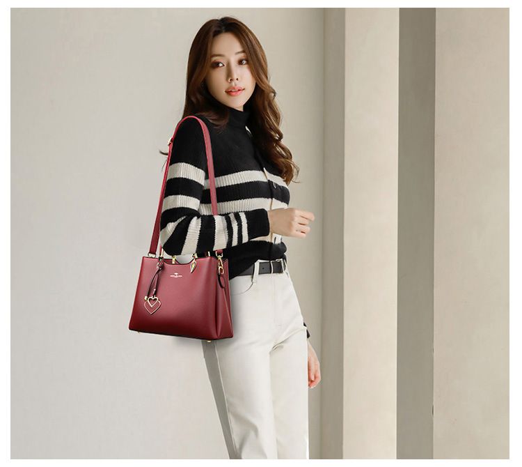 Borsa da donna di mezza età Nuova borsa da donna alla moda coreana Borsa a mano Borsa a tracolla multistrato_voghion.com