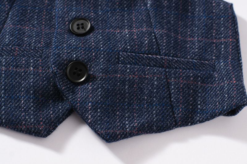 Traje pequeño para niños, traje de tres piezas para niños con flores de primavera y otoño, estilo británico_voghion.com