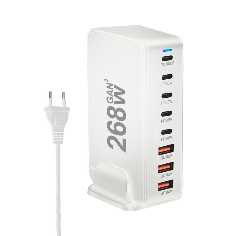 New 240W GaN Multiport Charger 268WPD High Power Charger Multi-function Desktop Charger_voghion.com