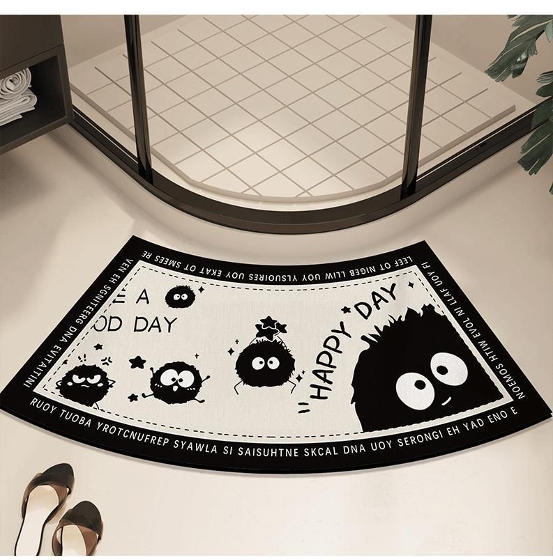 Alfombrilla de baño curvada con diatomeas, resistente a la humedad, antideslizante, anticaídas_voghion.com