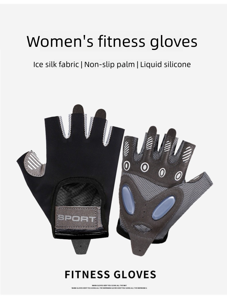 Meias de ginástica femininas com meio dedo, antiderrapantes, resistentes ao desgaste, acolchoadas, com absorção de impacto, em tecido Ice Silk, respiráveis, ideais para ioga._voghion.com