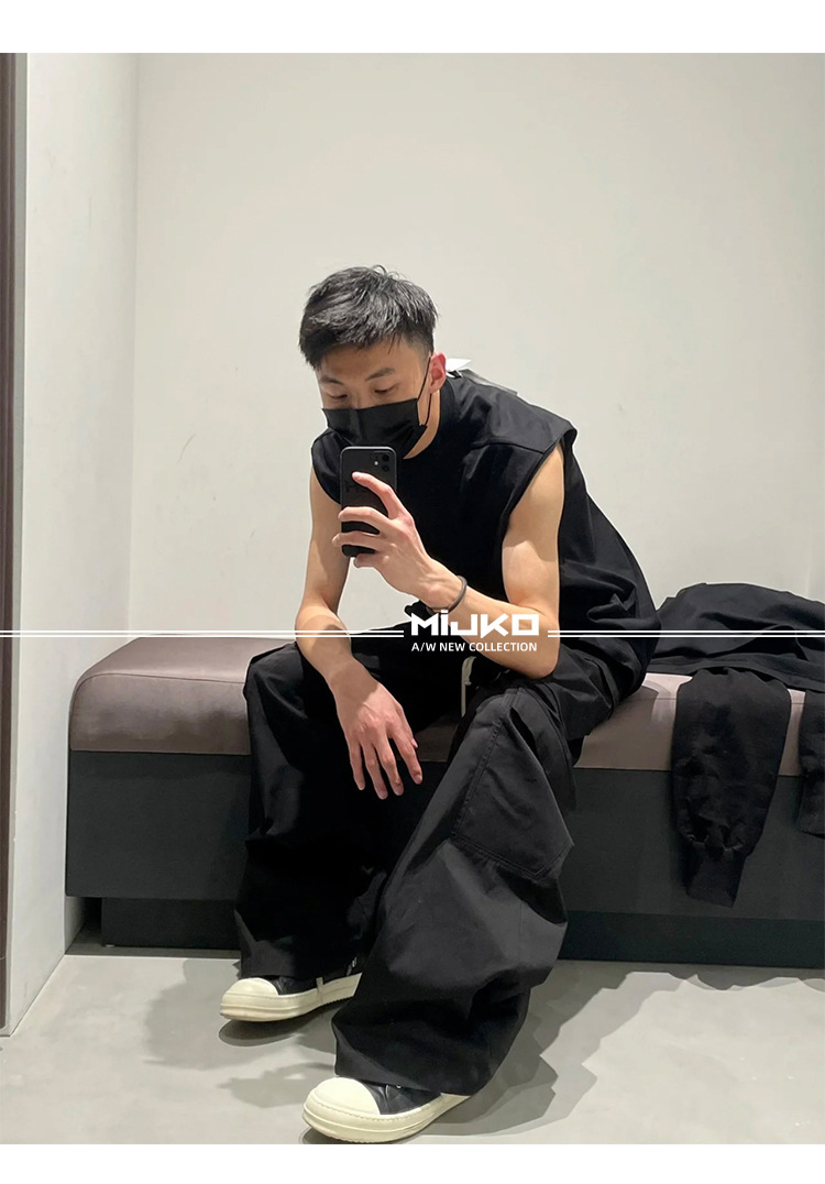 GethBela-Overall mit weitem Bein für Herren und Damen im urbanen RO-Stil, funktionelle Herren- und Damen-Freizeithose, trendig_voghion.com