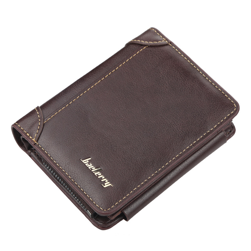 New men's short wallet with multiple card slots, 3 folds, a stylish thin card bag, large capacity, practical and convenient high-end zero wallet_voghion.com