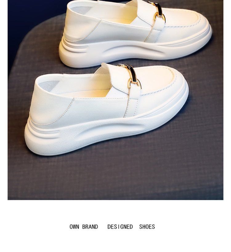 Shoes Women's Shoes Loafers Small Leather Shoes Season Platform Muffin One Pedal Lazy Little White Single Shoes_voghion.com