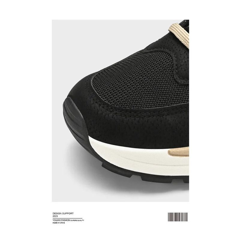 Sport color block con punta tonda e tendenza primaverile per scarpe da corsa casual basse da uomo, scarpe da studente con suola spessa_voghion.com