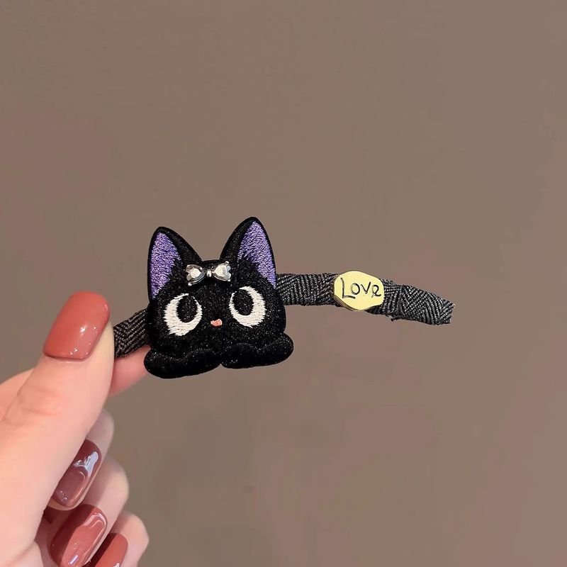 Exquisita y linda horquilla bordada con forma de gato negro, producto nuevo coreano, pinza lateral para flequillo roto, tocado, pinza de pico de pato, accesorios para el cabello_voghion.com