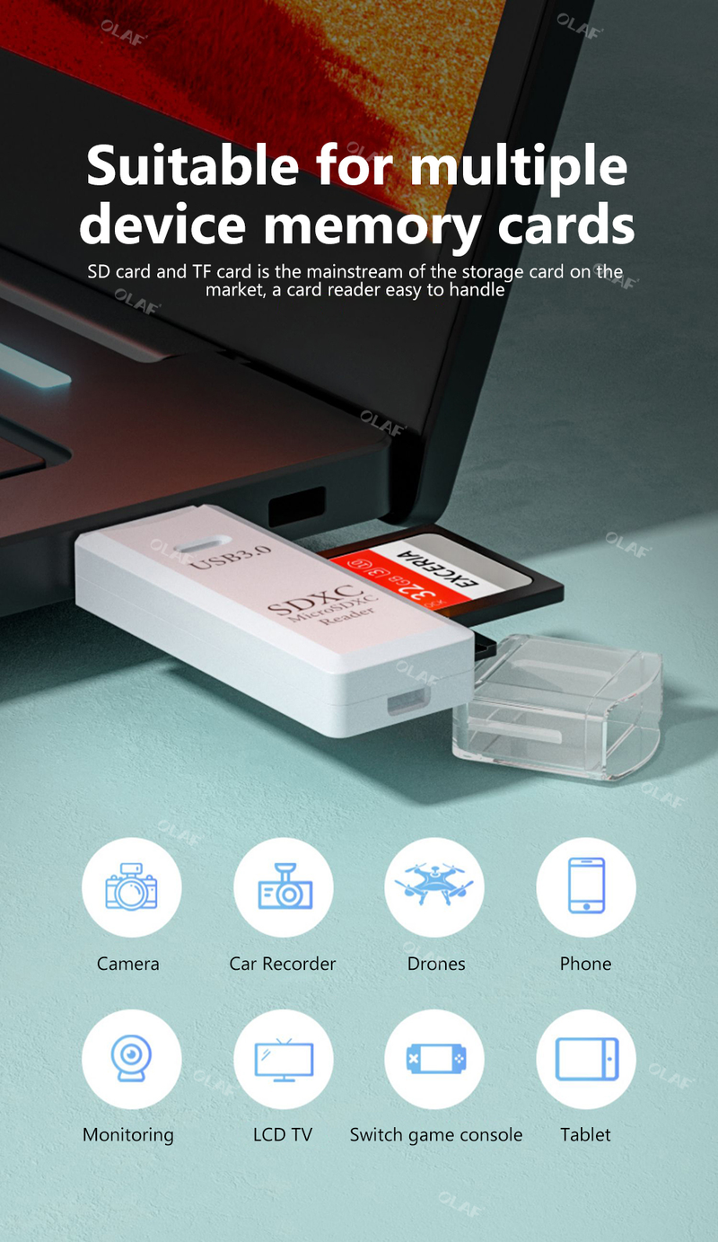 Card Reader 2-in-1 USB 3.0 to Sd Micro Sd Tf Memory Card Adapter for Pc Laptop Accessories Multi Smart Card Re_voghion.com