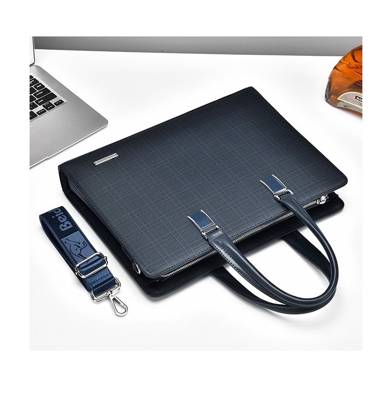 Stilvolle Umhängetasche für Herren – robuster PVC-Laptop-Rucksack mit Schachbrettmuster, 14-Zoll-Business-Casual-Umhängetasche für Arbeit und Reisen_voghion.com