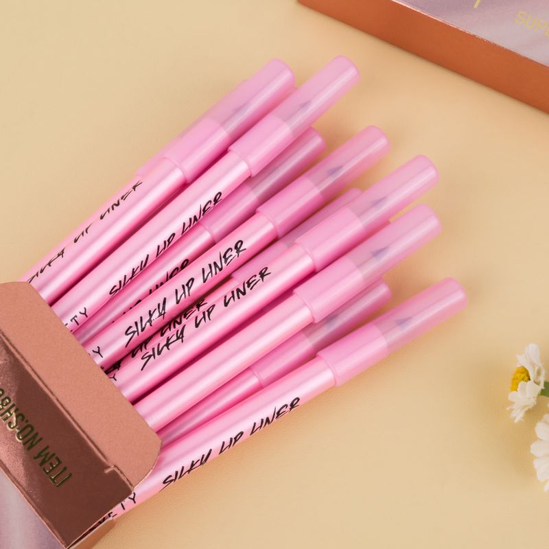 Lipliner, 12 Farben, matter Lippenstift, Lipliner-Set, Nude-Farbe, langanhaltend, nicht verblassend, erste Generation_voghion.com
