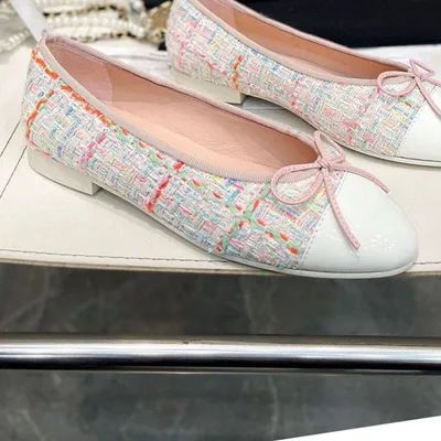 Flache Sohle, französischer Stil, Einzelschuhe für Damen, rosa Ballettschleife für Frühling 2025_voghion.com