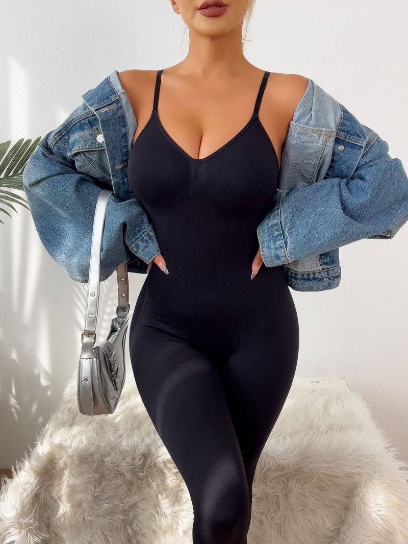 European And American Cross-Border Kardashian Style Seamless Tummy Control Waist Shaping Camisole Seven-Eight Length_voghion.com