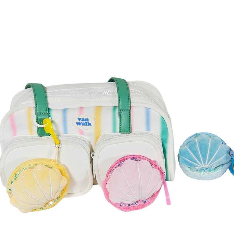 Nova bolsa de moedas de concha de desenho animado criativa, lantejoulas, moderna, armazenamento, pequena bolsa, máquina de garra, boneca, presente, mochila, pingente_voghion.com