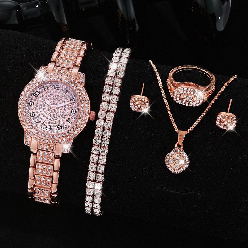 Damenuhr, modisch, lässig, digital, Quarz, mit Diamant-Armband, modische Uhr_voghion.com