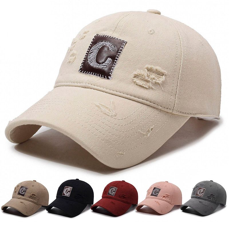 Dames Duckbill met verweerde patch, zachte bovenkant, brede rand, geborduurd, modieus, casual, zomerzonnescherm, heren_voghion.com