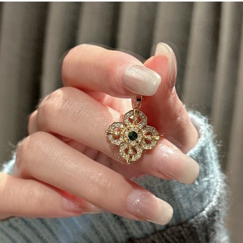 Ciondolo in argento sterling S925 con zircone verde chiaro di lusso, semplice, alla moda, vintage, elegante, intagliato_voghion.com