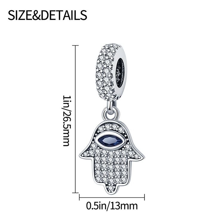 Gioielli da donna in rame bianco placcato argento 925 serie occhio del diavolo accessori fai da te perline pendenti_voghion.com